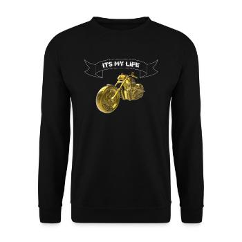 C’est ma vie - Moto - Sweat-shirt Unisexe - noir - Devant - Alina (178cm) & Michal (187cm)