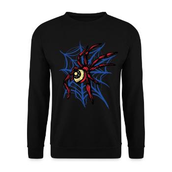 Halloween Costume Spider Monster Spooky Skull - Unisex Sweatshirt - black - Front - Alina (178cm) & Michal (187cm)