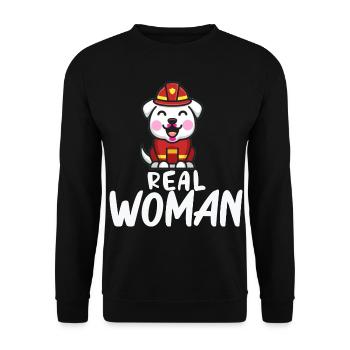 Vraie femme pompier pompier pompier volontaire - Sweat-shirt Unisexe - noir - Devant - Alina (178cm) & Michal (187cm)
