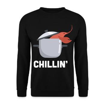 Hummer Chillin Hummer Languste Meeresfrüchte - Unisex Pullover - Schwarz - Vorne - Alina (178cm) & Michal (187cm)