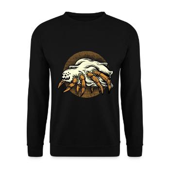 Halloween Costume Spider Monster Spooky Skull - Unisex Sweatshirt - black - Front - Alina (178cm) & Michal (187cm)