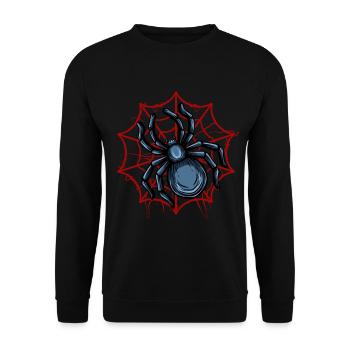 Halloween Costume Spider Monster Spooky Skull - Unisex Sweatshirt - black - Front - Alina (178cm) & Michal (187cm)
