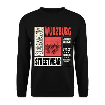 Würzburg Allemagne Ville Skyline Accueil Amour - Sweat-shirt Unisexe - noir - Devant - Alina (178cm) & Michal (187cm)