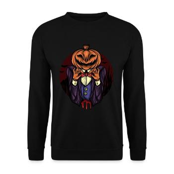 Halloween Kostüm Pilze Monster Spooky Skull - Unisex Pullover - Schwarz - Vorne - Alina (178cm) & Michal (187cm)