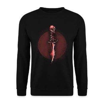 Halloween Gift Knife Skeleton Sword Horror - Unisex Sweatshirt - black - Front - Alina (178cm) & Michal (187cm)