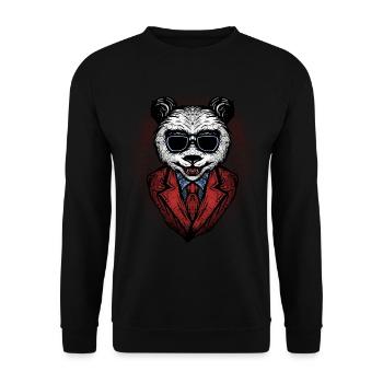 Halloween Gift Panda Skeleton Panda Bear Horror - Unisex Sweatshirt - black - Front - Alina (178cm) & Michal (187cm)