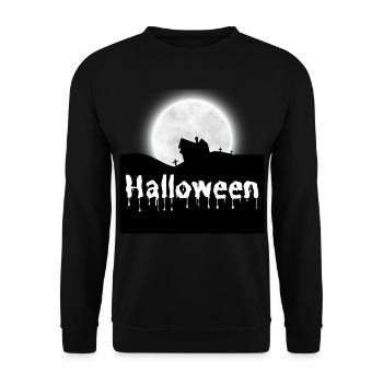 Halloween Creepy Cemetery Moon Witch Vampire - Unisex Sweatshirt - black - Front - Alina (178cm) & Michal (187cm)