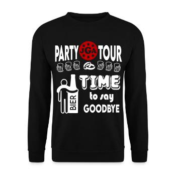 Jga Hochzeit Time to say Goodbye Bier Alkohol - Unisex Pullover - Schwarz - Vorne - Alina (178cm) & Michal (187cm)