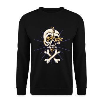 Halloween Costume Spider Monster Spooky Skull - Unisex Sweatshirt - black - Front - Alina (178cm) & Michal (187cm)