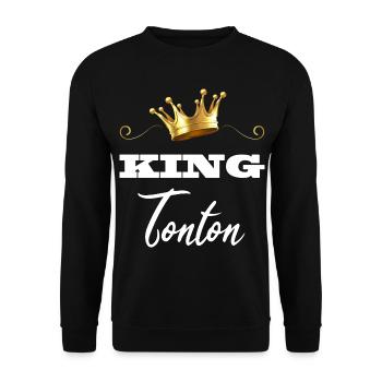King uncle gift idea man - Unisex Sweatshirt - black - Front - Alina (178cm) & Michal (187cm)