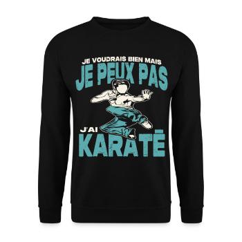 Je peux pas j'ai karaté. - Sweat-shirt Unisexe - noir - Devant - Alina (178cm) & Michal (187cm)