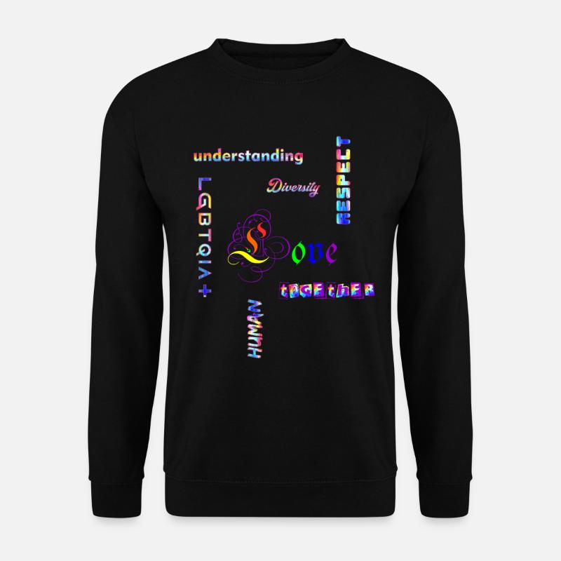 LGBTQIA - Statement Regenbogenfarben - Unisex Pullover - Schwarz