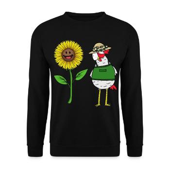Jardinier Poulet Poule Tournesol Horticulture Pépinière - Sweat-shirt Unisexe - noir - Devant - Alina (178cm) & Michal (187cm)