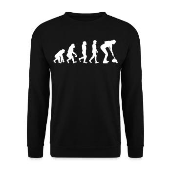 Curling Kehrfächer Winter Eissport Evolution - Unisex Pullover - Schwarz - Vorne - Alina (178cm) & Michal (187cm)