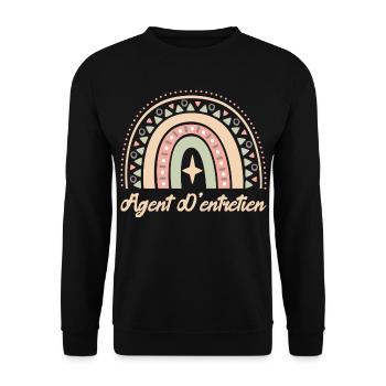 Cadeau Agent d'entretien. agent d'entretien . - Sweat-shirt Unisexe - noir - Devant - Alina (178cm) & Michal (187cm)