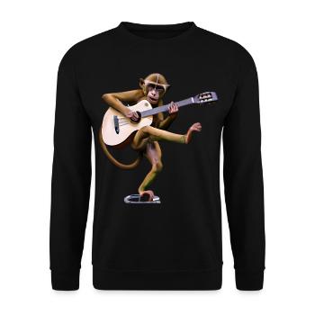 Guitar Monkey - Unisex Sweatshirt - black - Front - Alina (178cm) & Michal (187cm)