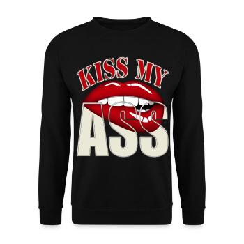 Küss meinen Arsch - Unisex Pullover - Schwarz - Vorne - Alina (178cm) & Michal (187cm)