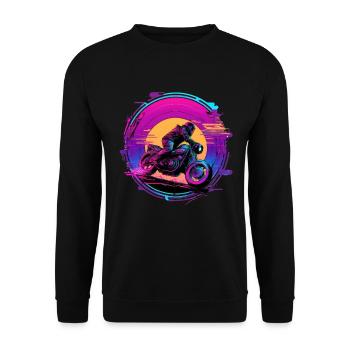 Motorrad Motorbike - Unisex Pullover - Schwarz - Vorne - Alina (178cm) & Michal (187cm)