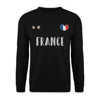 Maillot de football France Drapeau français - Sweat-shirt Unisexe - noir - Devant - Alina (178cm) & Michal (187cm)