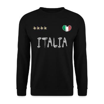 Maillot de football Italie Drapeau italien - Sweat-shirt Unisexe - noir - Devant - Alina (178cm) & Michal (187cm)