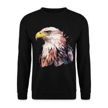 Eagle Head Bird of Prey Bird Animal Nature - Unisex Sweatshirt - black - Front - Alina (178cm) & Michal (187cm)