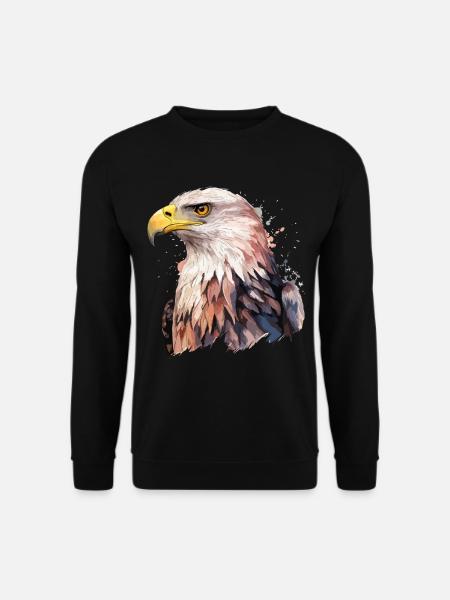 Adler Adlerkopf Raubvogel Vogel Tier Natur - Unisex Pullover - Schwarz