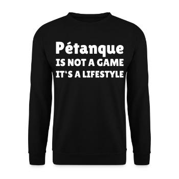 Petanque is not a game it's a Lifestyle Boule - Unisex Pullover - Schwarz - Vorne - Alina (178cm) & Michal (187cm)