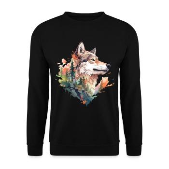 Loup - Sweat-shirt Unisexe - noir - Devant - Alina (178cm) & Michal (187cm)