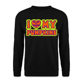 I Love My Pumpkins Women - Unisex Sweatshirt - black - Front - Alina (178cm) & Michal (187cm)