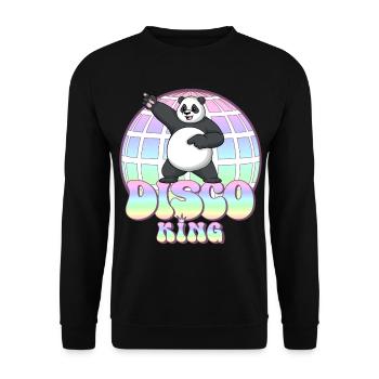 Discoking Panda Disco Ball Disco Ball Disco King Années 70 - Sweat-shirt Unisexe - noir - Devant - Alina (178cm) & Michal (187cm)