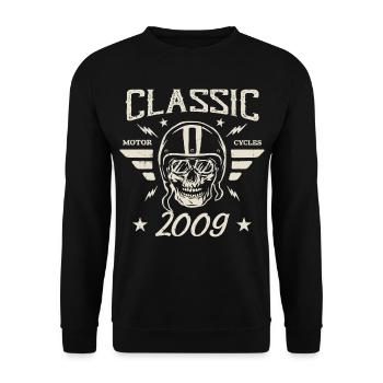 Cadeau D’anniversaire Classique Vintage Né en 2009 - Sweat-shirt Unisexe - noir - Devant - Alina (178cm) & Michal (187cm)