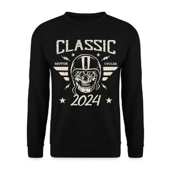Vintage Classic Birthday Gift Born in 2024 - Unisex Sweatshirt - black - Front - Alina (178cm) & Michal (187cm)