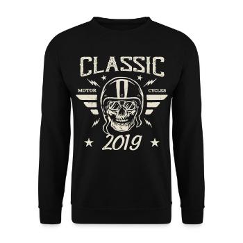 Cadeau D’anniversaire Classique Vintage Né en 2019 - Sweat-shirt Unisexe - noir - Devant - Alina (178cm) & Michal (187cm)