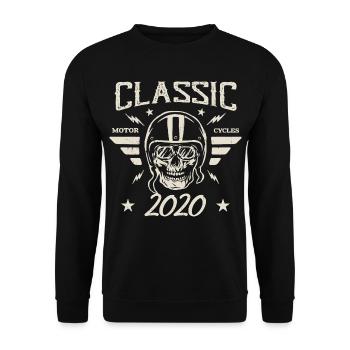 Cadeau D’anniversaire Classique Vintage Né en 2020 - Sweat-shirt Unisexe - noir - Devant - Alina (178cm) & Michal (187cm)