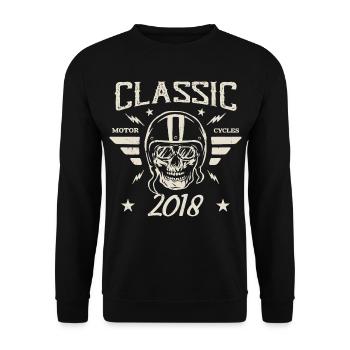 Vintage Classic Birthday Gift Born in 2018 - Unisex Sweatshirt - black - Front - Alina (178cm) & Michal (187cm)