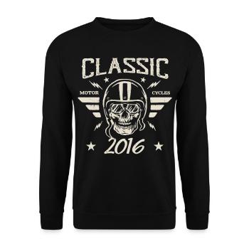 Cadeau D’anniversaire Classique Vintage Né en 2016 - Sweat-shirt Unisexe - noir - Devant - Alina (178cm) & Michal (187cm)