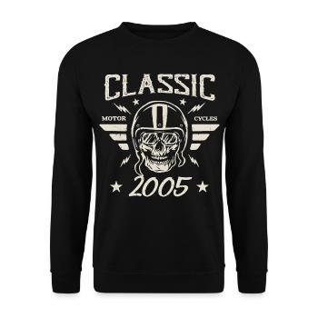 Cadeau D’anniversaire Classique Vintage Né en 2005 - Sweat-shirt Unisexe - noir - Devant - Alina (178cm) & Michal (187cm)