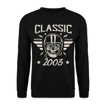 Cadeau D’anniversaire Classique Vintage Né en 2003 - Sweat-shirt Unisexe - noir - Devant - Alina (178cm) & Michal (187cm)