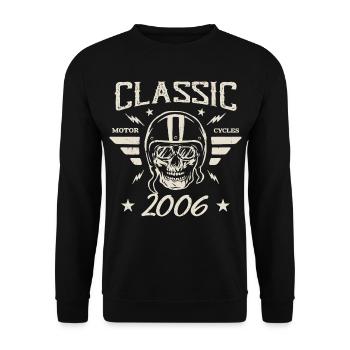 Cadeau D’anniversaire Classique Vintage Né en 2006 - Sweat-shirt Unisexe - noir - Devant - Alina (178cm) & Michal (187cm)