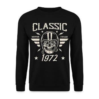 Cadeau D’anniversaire Classique Vintage Né en 1972 - Sweat-shirt Unisexe - noir - Devant - Alina (178cm) & Michal (187cm)