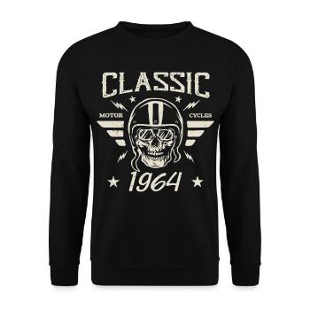 Cadeau D’anniversaire Classique Vintage Né en 1964 - Sweat-shirt Unisexe - noir - Devant - Alina (178cm) & Michal (187cm)