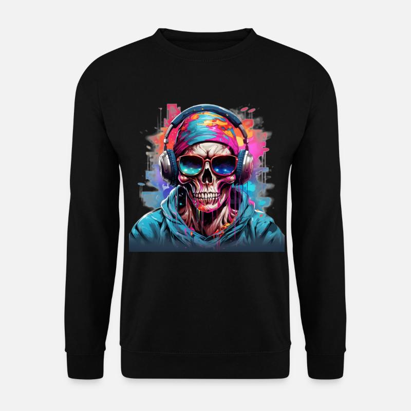 Dessin animé de crâne - Sweat-shirt Unisexe - noir