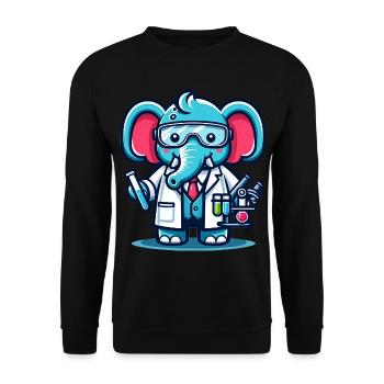 Cute Elephant Scientist - Unisex Sweatshirt - black - Front - Alina (178cm) & Michal (187cm)