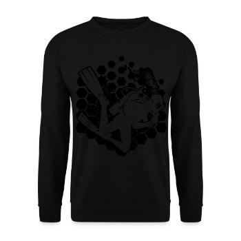 Free Dive Diver Scuba Diver Diving Scuba Dive - Unisex Sweatshirt - black - Front - Alina (178cm) & Michal (187cm)
