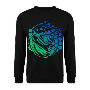 Radfahrer Mountainbike Radfahren MTB Mountainbiker - Unisex Pullover - Schwarz - Vorne - Alina (178cm) & Michal (187cm)
