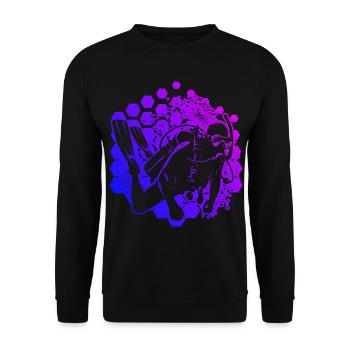 Plongée Libre Plongée Homme Plongeur Plongeur - Sweat-shirt Unisexe - noir - Devant - Alina (178cm) & Michal (187cm)