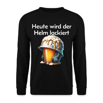Beer - Today the helmet is painted Toast - Unisex Sweatshirt - black - Front - Alina (178cm) & Michal (187cm)