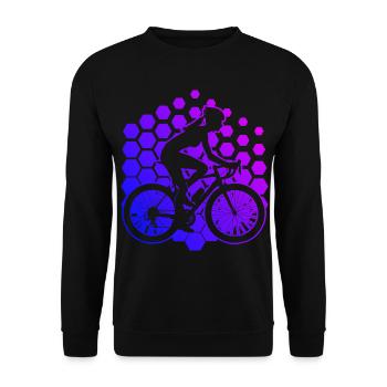Damen Mtb Velo Mountainbike Fahrradfahren - Unisex Pullover - Schwarz - Vorne - Alina (178cm) & Michal (187cm)