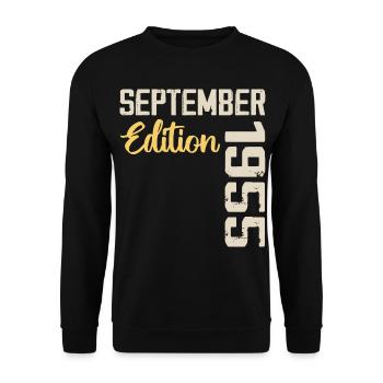 Septembre 1955 - 69e Anniversaire September 1955 - Sweat-shirt Unisexe - noir - Devant - Alina (178cm) & Michal (187cm)