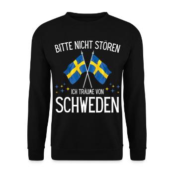 Bitte nicht stören ich träume von Schweden - Unisex Pullover - Schwarz - Vorne - Alina (178cm) & Michal (187cm)